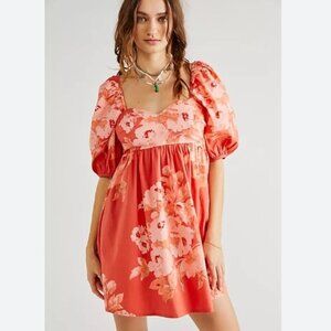 Free People Peony Babydoll Dress Pink Floral Size Medium